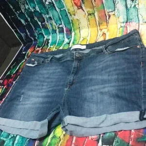 Signature‎ Levi Strauss plus size slight distressed jean shorts